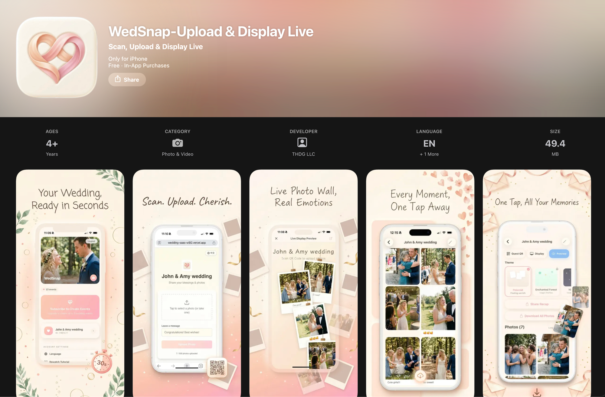 WedSnap - Wedding Photo Sharing App